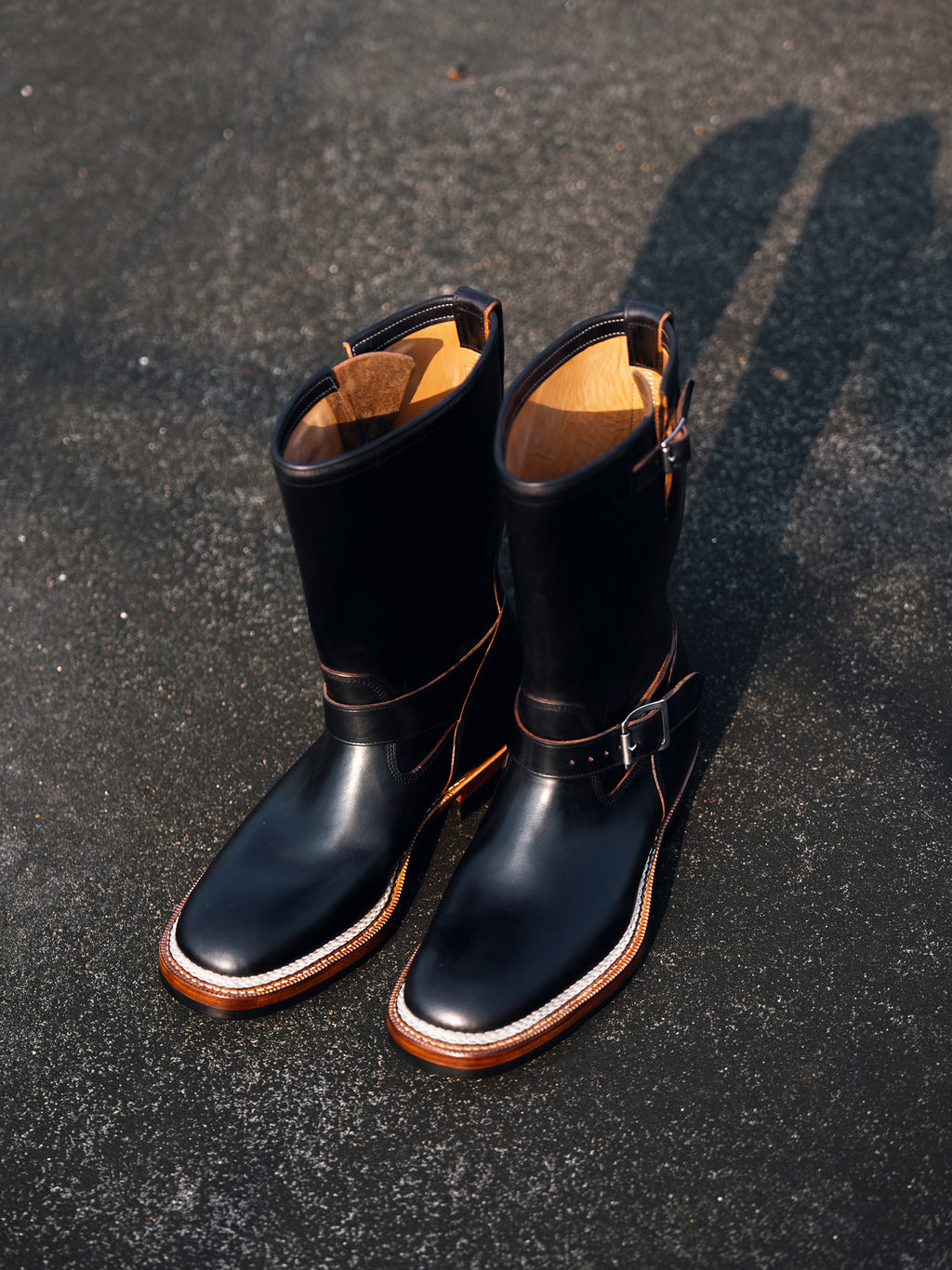 E066 last black Engineer boots-Johnny