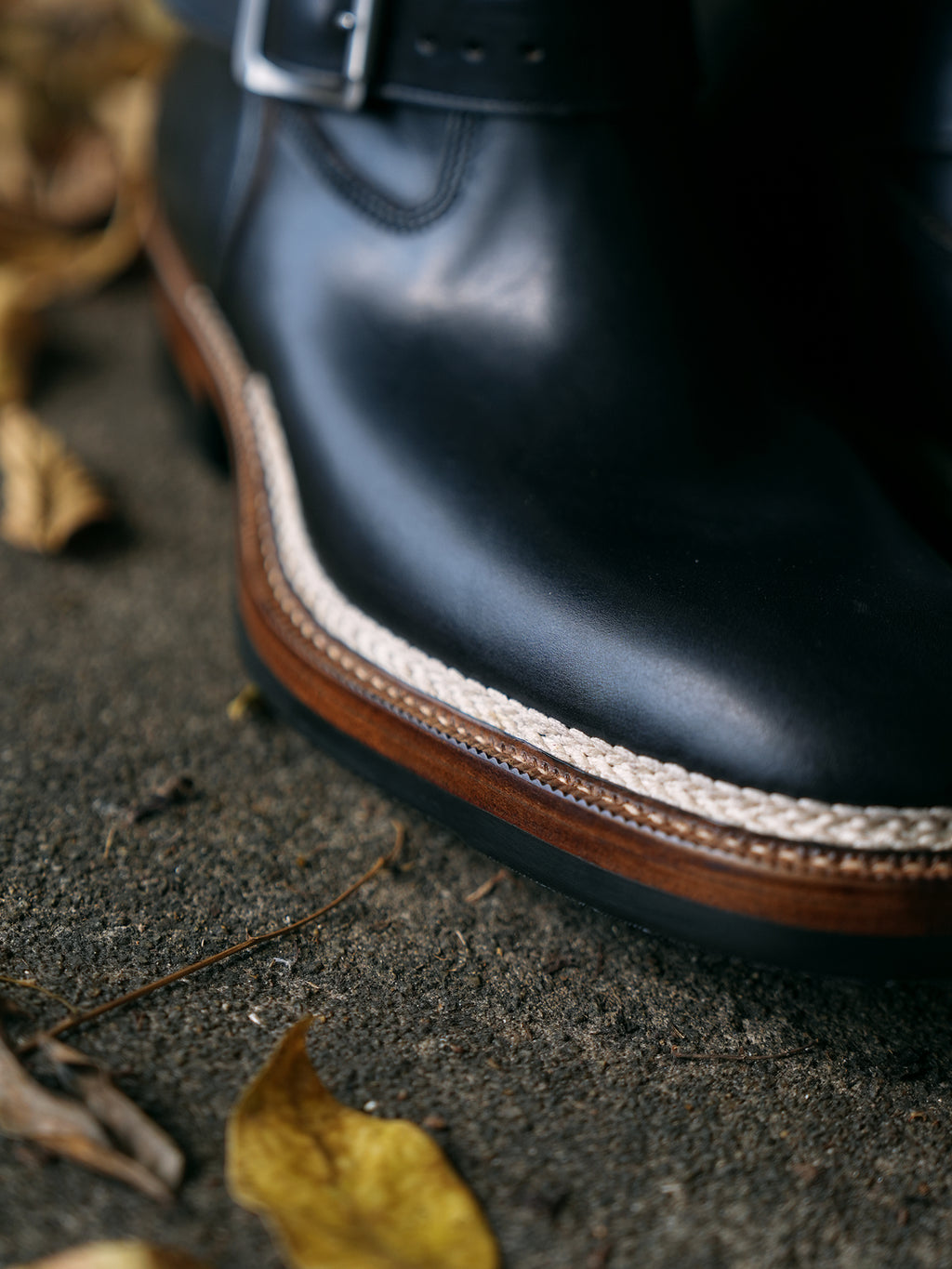 E066 last black Engineer boots-Johnny